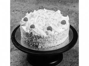 Eggless Yummy White Forest Cake