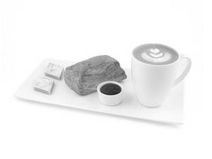Café Latte With Paneer Puff And Kaju Katli