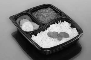 Lunch Time - Indian Combo [Non Veg] : Rice + Chicken Curry ( 1 Pc Medium ) + Salad + Chutney + Water
