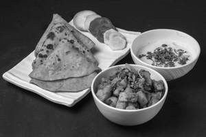3 Pc Plain Paratha + Sabji of The Day Combo      