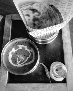 Dal Mkhani Half + Garlic Naan 1 + Lachha Parantha 1