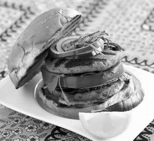 Chicken kebab burger