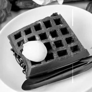 Eggless Walnut Brownie Waffle Cake  
