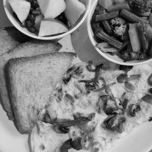 Mushroom And Onion Omelette