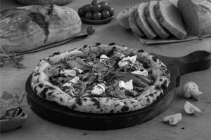 Sourdough Shiitake Mushroom with Goat Cheese Pizza