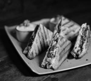 Pesto sandwich with slow roast tomatoes