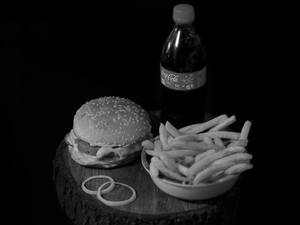Veg Burger + French Fries + Soft Drink