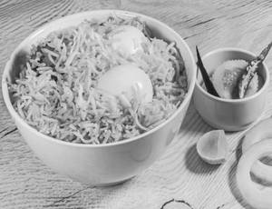 Egg Handi Biryani With Raita