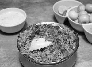 Egg Biryani with Fried Boiled Eggs