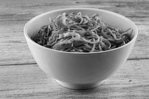 Chilli Garlic Noodles With Chilli Garlic Burger