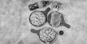 Farmhouse Pizza + Peppy Paneer Pizza + Coke 750 Ml + Garlic Bread