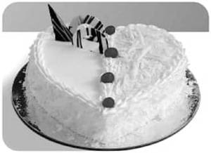 Heart Shape White Forest Cake Eggless