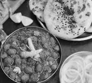 Chole with 2 paneer parantha achaar dahi