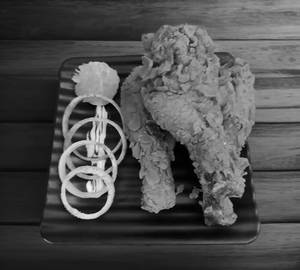 Fried chicken leg piece