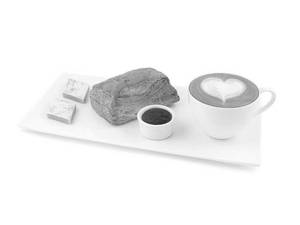 Cappuccino With Paneer Puff And Kaju Katli
