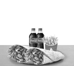 2 Veg Toast + 1 Medium Fries + 2 ( 250 Ml ) Cola Or Sprite