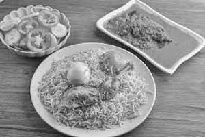 Chicken Biryani With Chicken Chap Salad