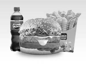 Chicken Mighty Cheese Burger + Fries + Coke (Regular)