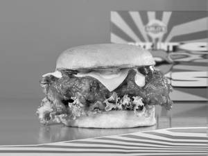 Maple sriracha chicken burger