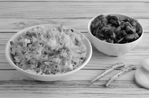 Veg Fried Rice + Half Mushroom Manchurian