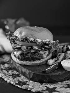 Mushroom Cheese Burger 