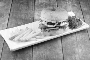 Veg Cheese Burger With Masala Fries Coke [250Ml]