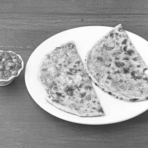 Masala Stuffed Paratha with Green Peas Masala
