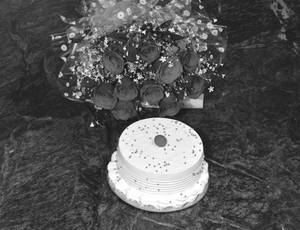 Vanilla Cake[500g] + 10 Red Rose