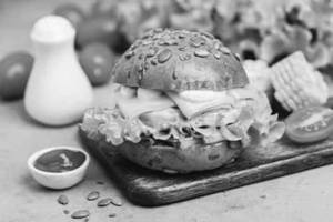 Chicken & Double Cheese Bomb Burger