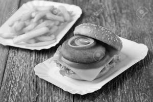 Fish Cheese Burger With Fries
