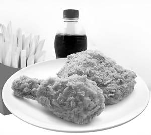 (2 Pcs) Crispy Chicken + French Fries + pet bottle campa cola