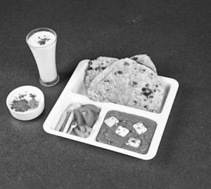 3 Home Paratha+Paneer Masala With Amul Chach  salad and sweet  3Cp Box