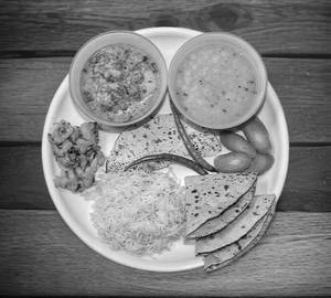 Delicious Dal Chawal Roti Sabji