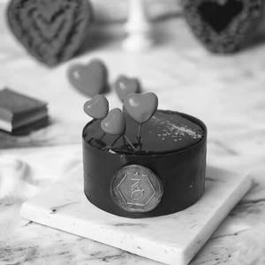 Valentines Day Heart Pop 250g Belgian Chocolate Truffle Cake