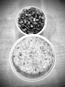 Sambar Rice + Aloo Fry