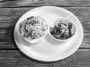Half Friedrice With Half Mushroom Manchurian 