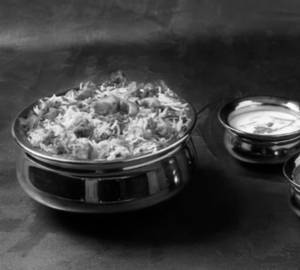 Paneer biryani and raita