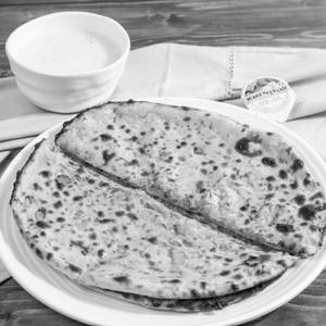 2 Pcs Aloo Payaz Paratha + Dahi+ Butter+ Pickle