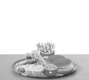 10 Pcs Strips + 2 Bun + 2 Dip + 1 Coleslaw + 1 Medium Fries