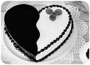 Heart Shape Choco Vanilla Cake Eggless