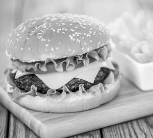 Veg Burger With French Fries