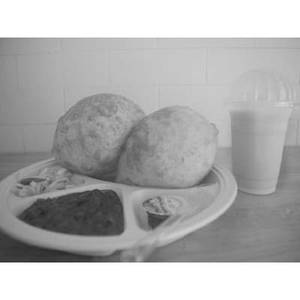 Chhole Bhature with 1 Buttermilk