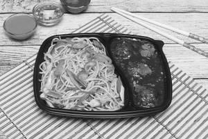 Veg Manchurian Gravy With Veg Hakka Noodles