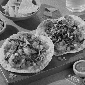 Pan-Seared Prawns Tostadas