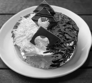 Black and White Forest Cake [500 grams]Knife+Candle+Optional Tag