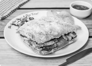 Roast Vegetable With Hummus Sandwich