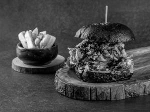 Black Crispy Fire Paneer Burger