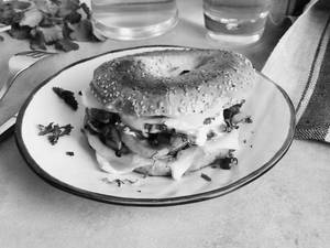 Cheesy Mushroom Bagel