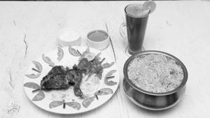 Qtr Grill Chicken + Half Biriyani Rice + Gravy + Mint Lime.