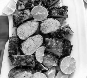 Sliced roast pork